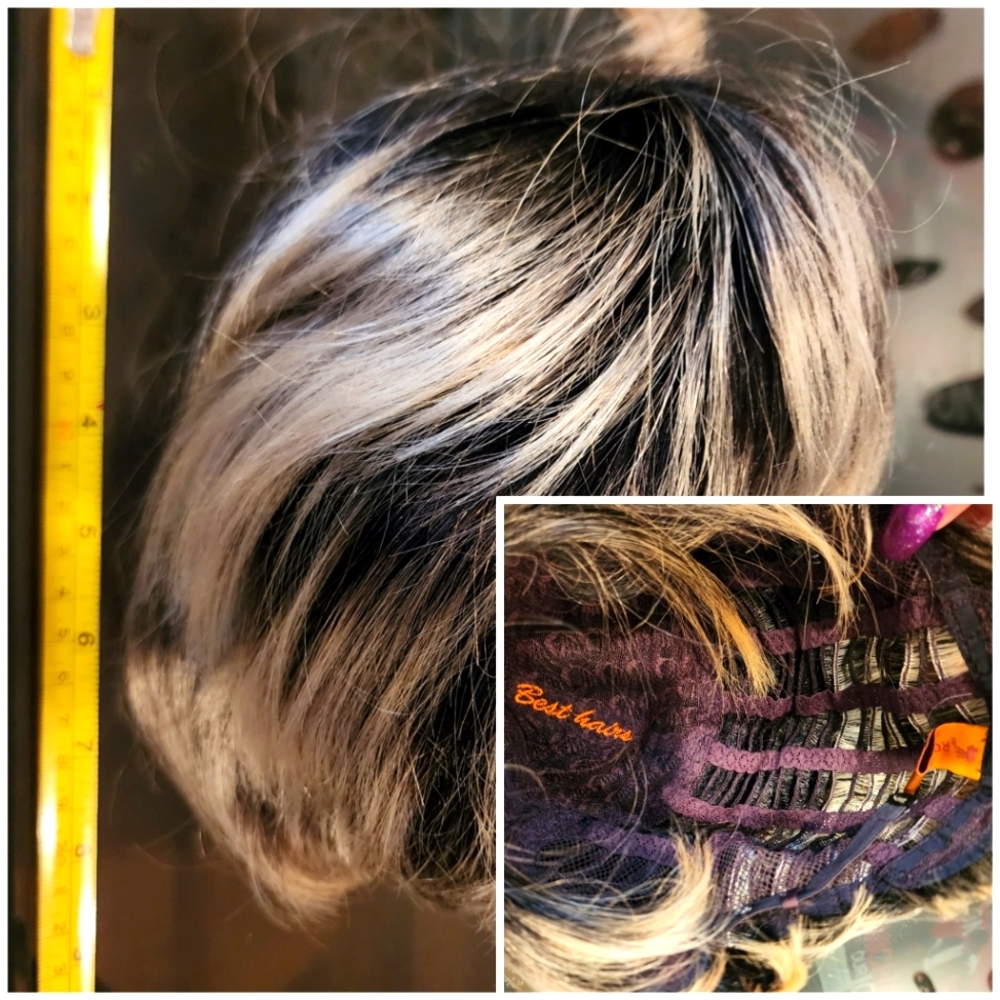 Silver/Black, Salt/Pepper 8" Short Wig/Hairpiece (Costume, LARP, Content)